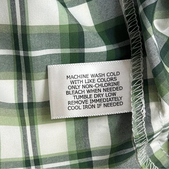 Coolibar men’s long sleeve green check plaid button down size L - Picture 4 of 9